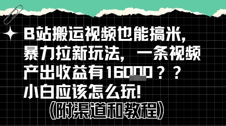 b站掘金计划？搬运视频也能挣拉新的收益，小白应该怎么玩！-独家科技资源网