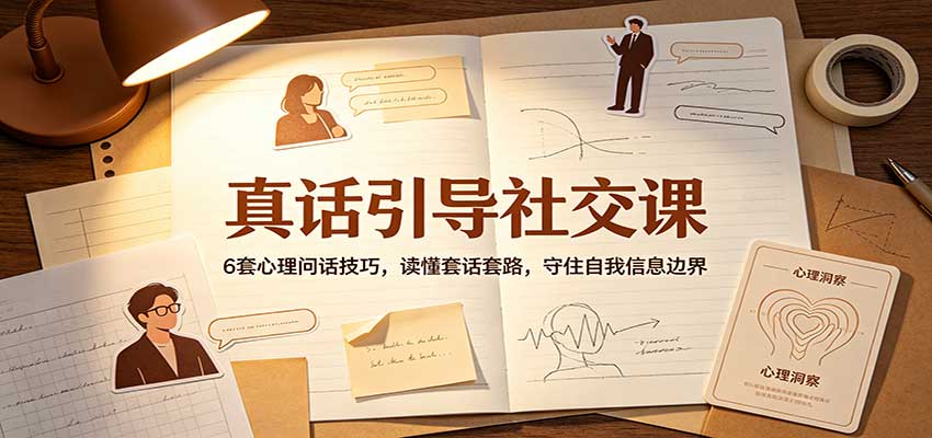 真话引导社交课：6套心理问话技巧，读懂套话套路，守住自我信息边界-独家科技资源网