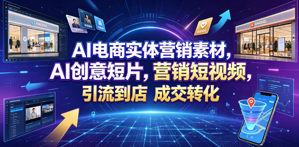 AI电商实体营销素材，AI创意短片，高效打造营销短视频，轻松引流到店，稳定提升门店客流与成交转化-独家科技资源网