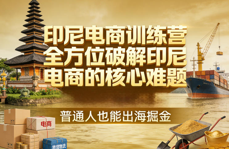 印尼电商训练营，全方位破解印尼电商的核心难题，普通人也能出海掘金-独家科技资源网