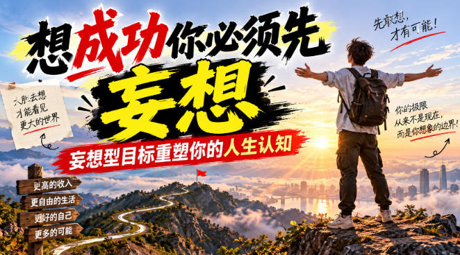 付费文章:想成功你必须先妄想,妄想型目标重塑你的人生认知-独家科技资源网