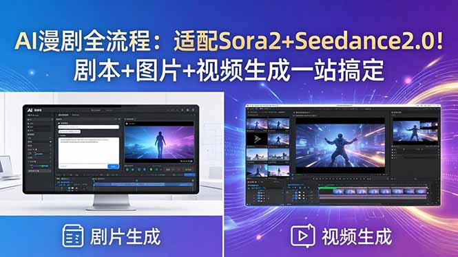 AI漫剧全流程：适配Sora2+Seedance2.0！剧本+图片+视频生成一站搞定-独家科技资源网