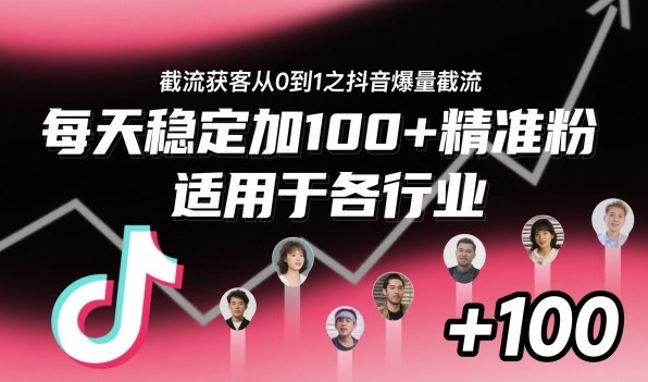 截流获客从0到1之抖音爆量截流,每天稳定加100+精准粉,适用于各行业-独家科技资源网