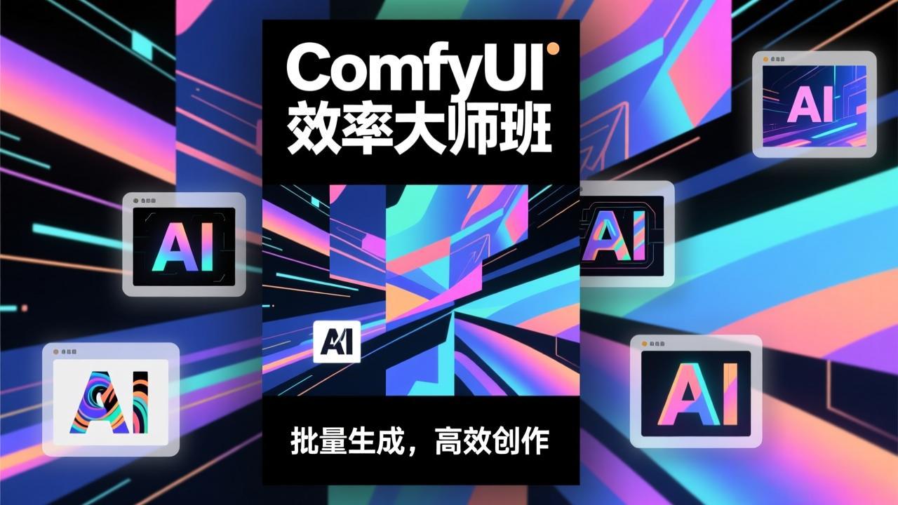 ComfyUI效率大师班：工作流搭建，批量生成，将个人AI出图效率提升5-10倍，月接单收入1-3万-独家科技资源网