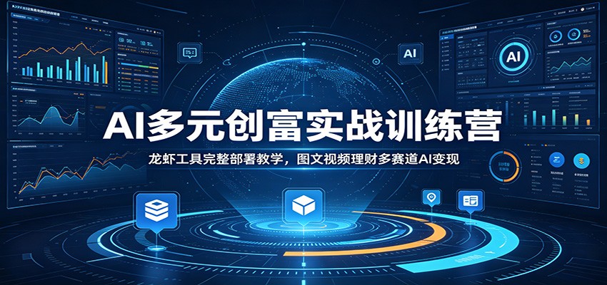 AI多元创富实战训练营：龙虾工具完整部署教学，图文视频理财多赛道AI变现-独家科技资源网