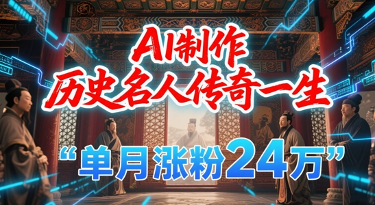 暴力起号！用AI制作历史名人传奇一生，单月涨粉24W，涨粉+变现赛道黑马来了-独家科技资源网