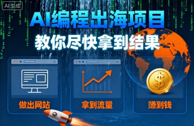 AI编程出海项目，教你尽快拿到结果-做出网站、拿到流量、賺到钱-独家科技资源网