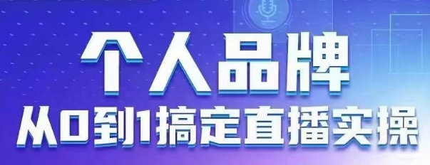 个人品牌：从0到1搞定直播实操，用直播为你的个人品牌赋能，六大实操板块，放大个人影响力-独家科技资源网