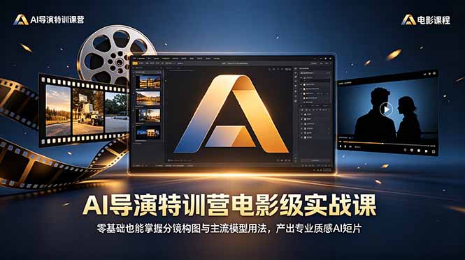 AI导演特训营电影级实战课，零基础也能掌握分镜构图与主流模型用法，产出专业质感AI短片-独家科技资源网