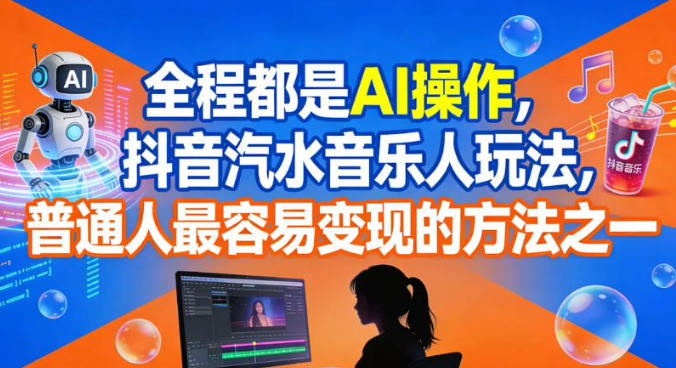 全程都是AI操作，抖音汽水音乐人玩法，普通人最容易变现的方法之一-独家科技资源网