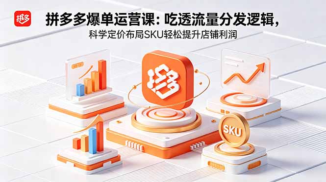 拼多多爆单运营实战课:吃透流量分发逻辑,科学定价布局SKU轻松提升店铺利润-独家科技资源网