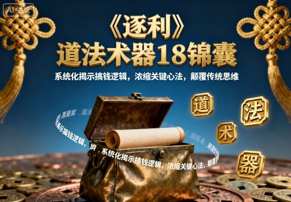 《逐利》道法术器18锦囊,系统化揭示搞钱逻辑,浓缩关键心法,颠覆传统思维(更新)-独家科技资源网