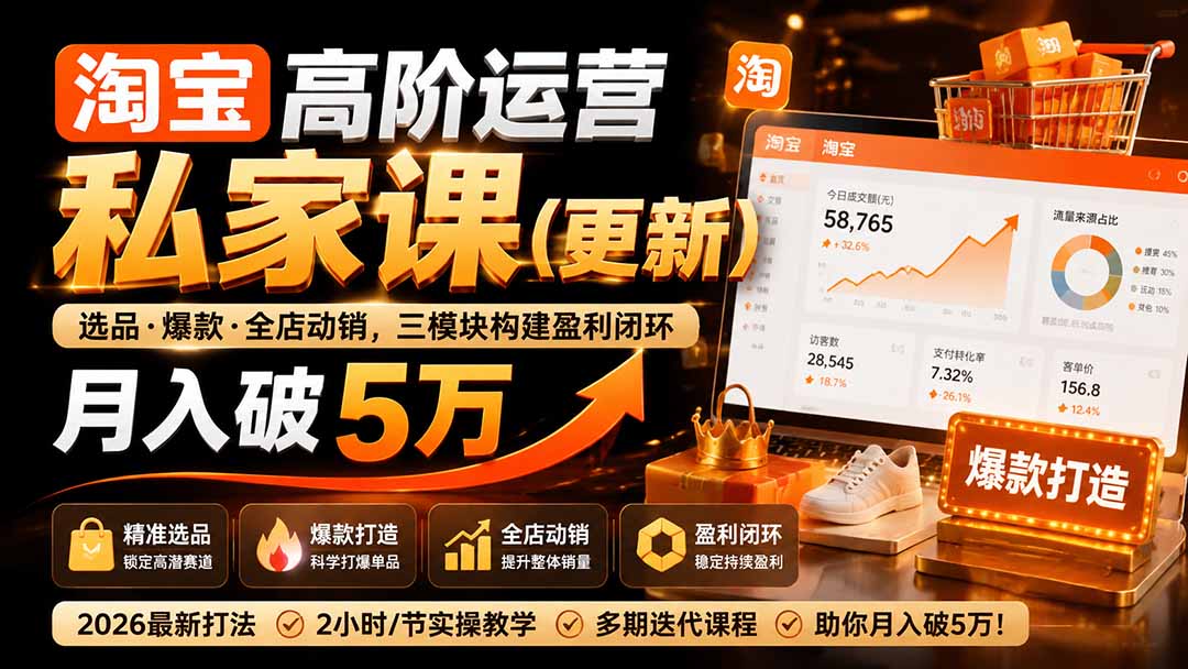 淘宝高阶运营私家课(更新26年-独家科技资源网