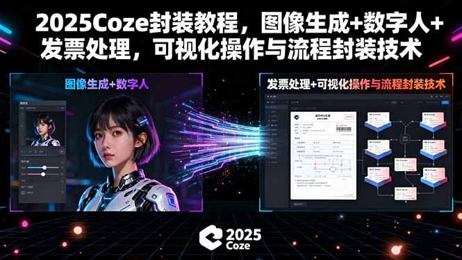 2025Coze封装教程，图像生成+数字人+发票处理，可视化操作与流程封装技术-独家科技资源网