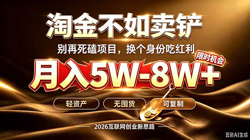 别再傻乎乎埋头跑项目！互联网真正赚钱逻辑：做卖铲人，拒绝当韭菜，逆风翻盘月入5-8W+-独家科技资源网