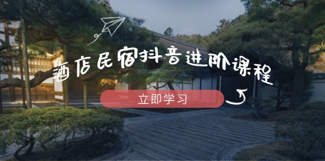 酒店民宿抖音进阶课程，掌握流量渠道与推流逻辑，打造爆款内容-独家科技资源网