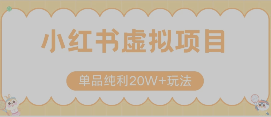 小红书卖虚拟产品，单品纯利20W+玩法分享（节系列课程）-独家科技资源网
