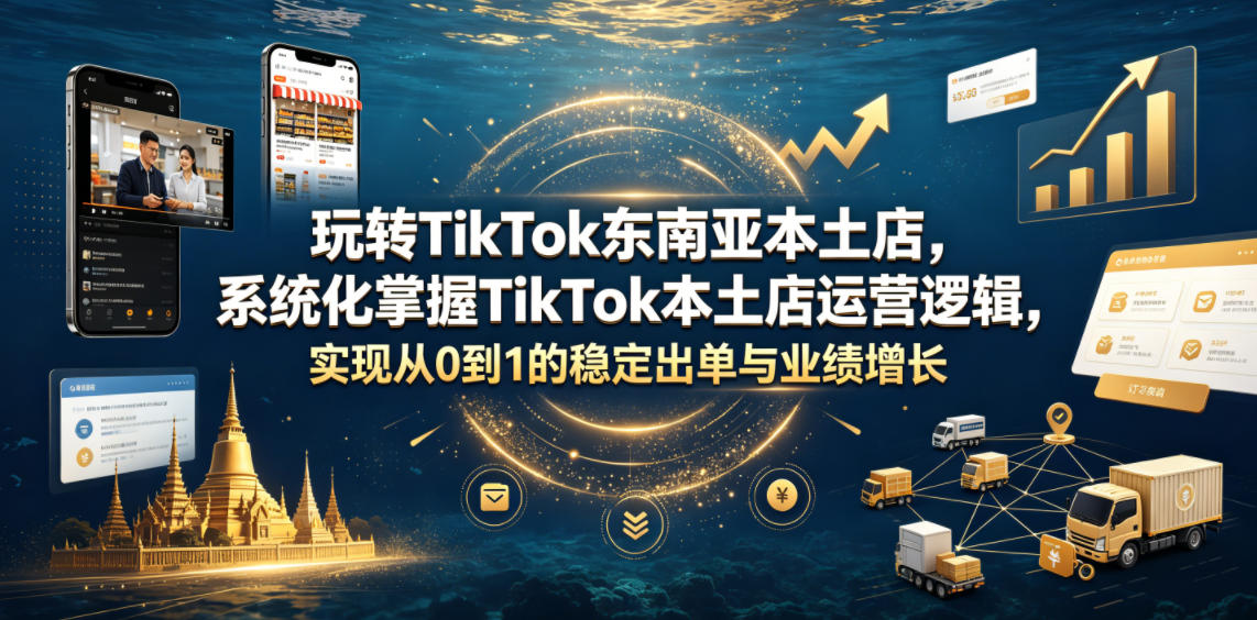 玩转TikTok东南亚本土店，系统化掌握TikTok本土店运营逻辑，实现从0到1的稳定出单与业绩增长-独家科技资源网