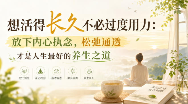 付费文章：想活得长久不必过度用力：放下内心执念，松弛通透才是人生最好的养生之道-独家科技资源网