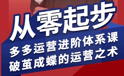 拼多多运营进阶系统课，从零起步，多多运营进阶体系课，破茧成蝶的运营之术-独家科技资源网