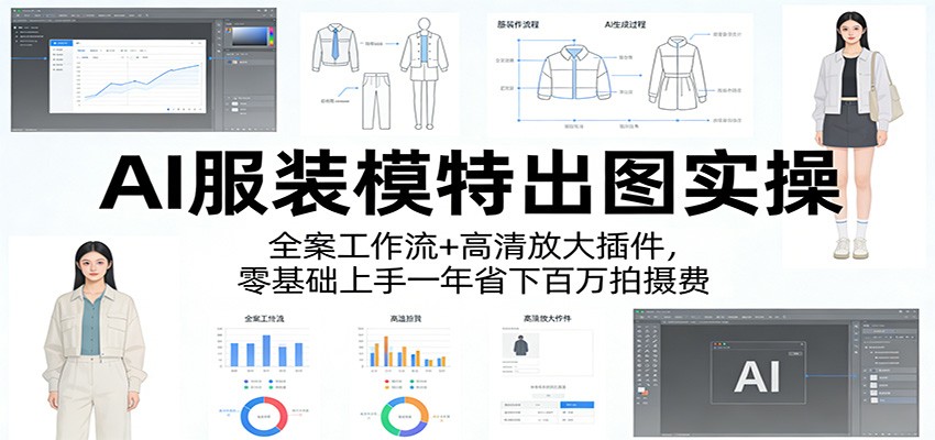 AI服装模特出图实操：全案工作流+ 高清放大插件，零基础上手一年省下百万拍摄费-独家科技资源网