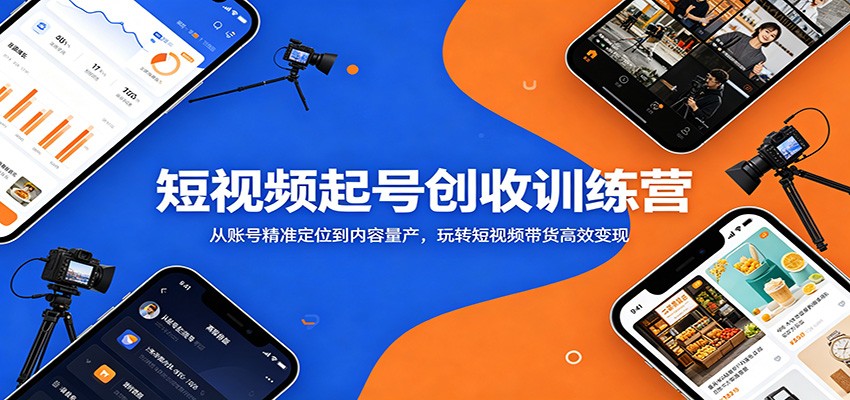 短视频起号创收训练营：从账号精准定位到内容量产，玩转短视频带货高效变现-独家科技资源网