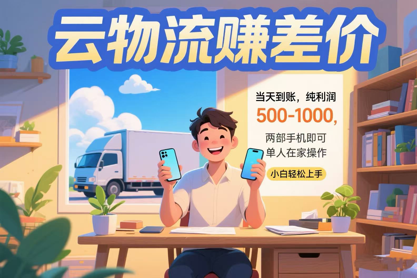 云物流赚差价 当天到账纯利润500-1000 两部手机即可 可单人在家操作 小…-独家科技资源网