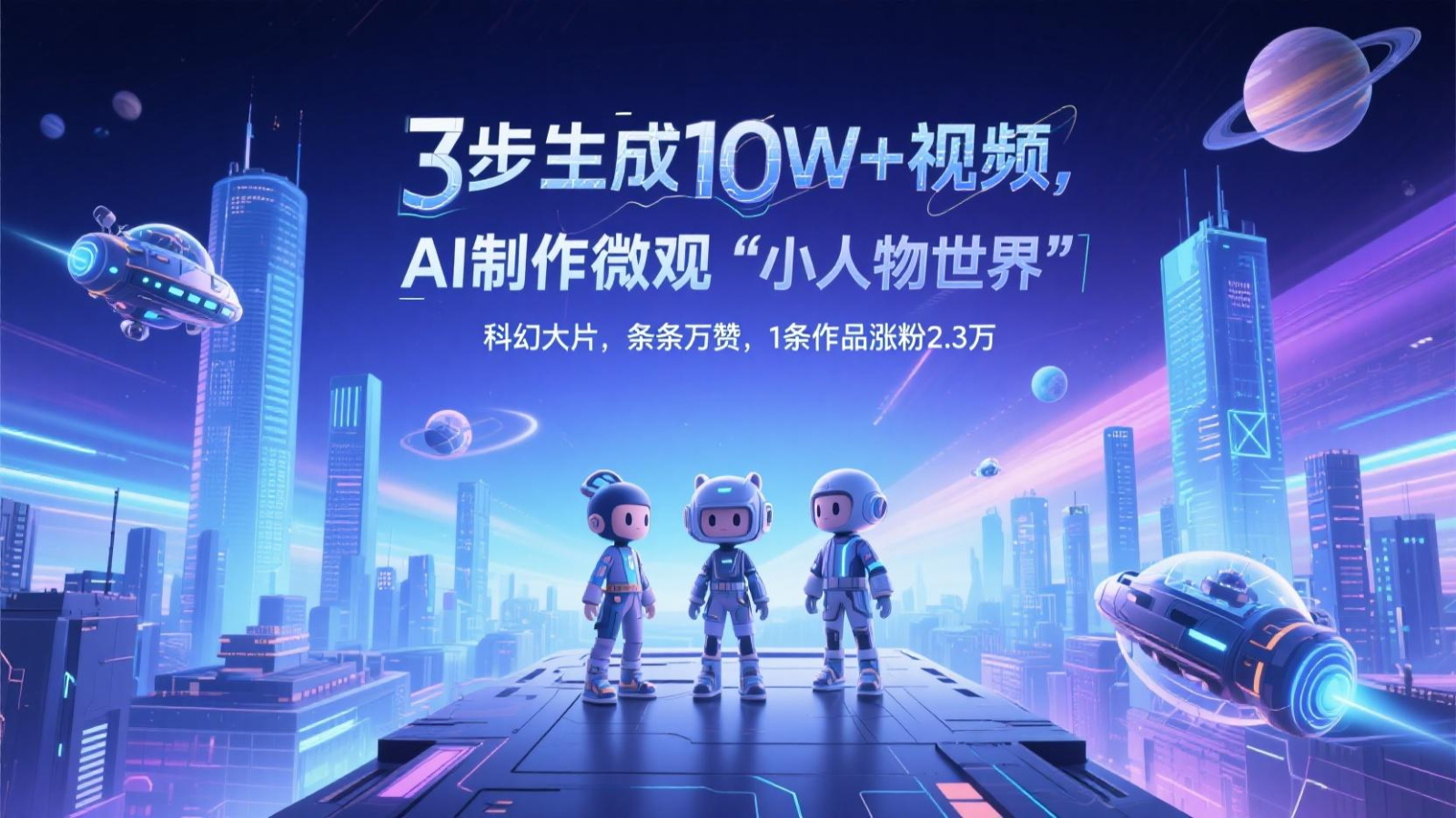 三步生成10W+视频，AI制作微观“小人物世界”科幻大片，条条万赞，1条作品涨粉2.3万-独家科技资源网