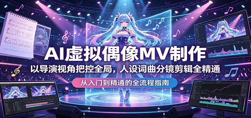 AI虚拟偶像MV制作：以导演视角把控全局，人设词曲分镜剪辑全精通-独家科技资源网