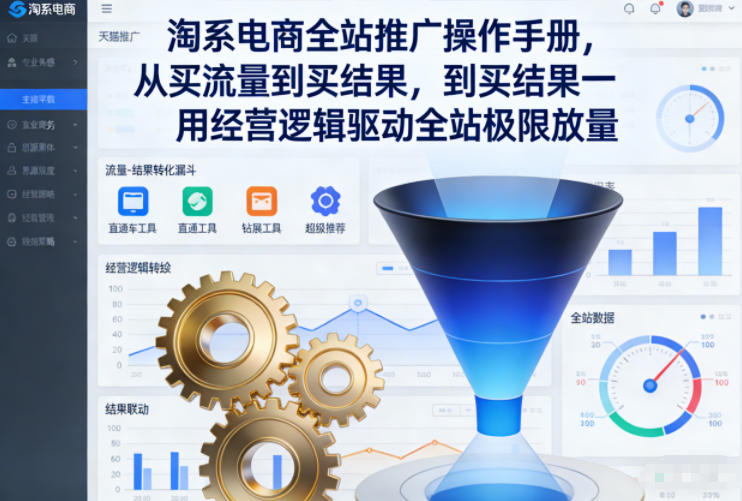 淘系电商全站推广操作手册，从买流量到买结果一用经营逻辑驱动全站极限放量-独家科技资源网