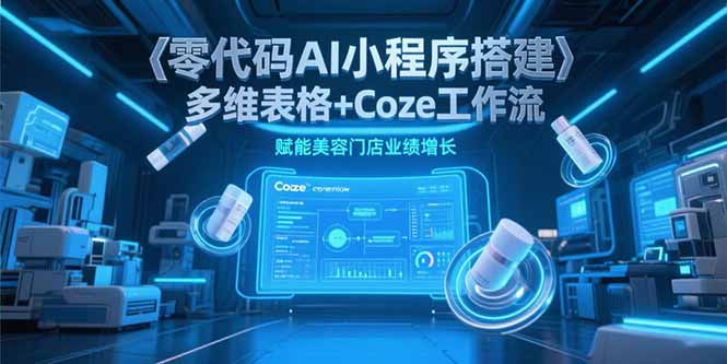 零代码AI小程序搭建，多维表格+Coze工作流，赋能美容门店业绩增长-独家科技资源网