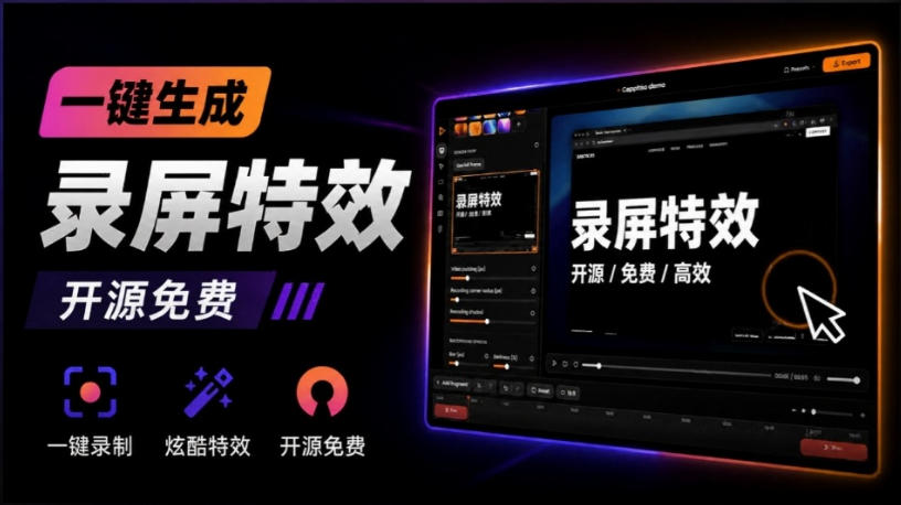 Windows录屏神器来了！一键添加自动缩放、光标润色与画面美化效果，轻松省下笔录屏软件费用Capptivo-独家科技资源网