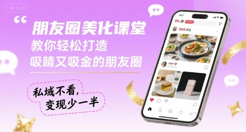 朋友圈美化课堂，教你轻松打造，吸睛又吸金的朋友圈，私域不看，变现少一半-独家科技资源网