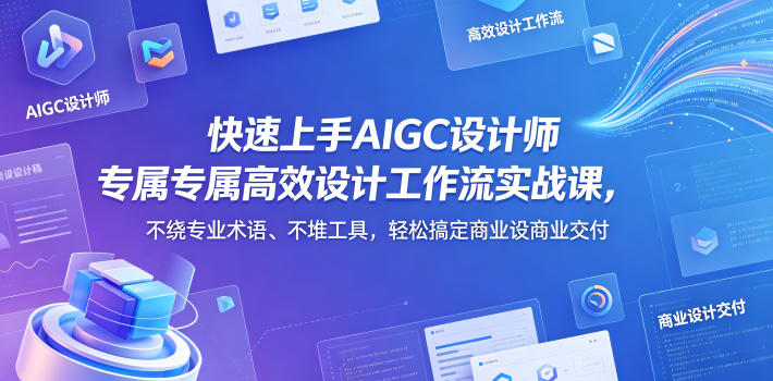 快速上手AIGC设计师专属高效设计工作流实战课，不绕专业术语、不堆工具，轻松搞定商业设计交付-独家科技资源网