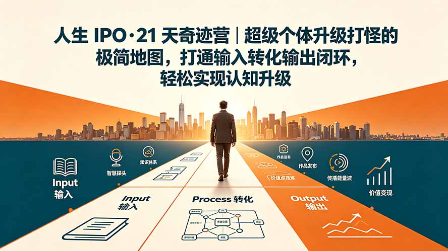 人生 IPO-21 天奇迹营|超级个体升级打怪的极简地图,打通输入转化输出闭环,轻松实现认知升级-独家科技资源网