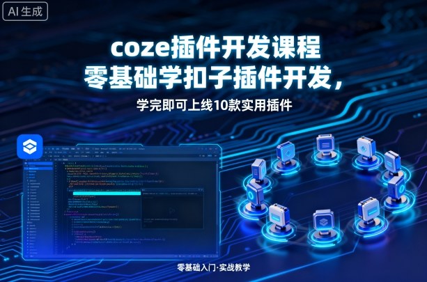 coze插件开发课程，零基础学扣子插件开发，学完即可上线10款实用插件-独家科技资源网