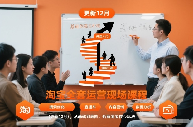 淘宝全套运营现场课程(更新12月)，从基础到高阶，拆解淘宝核心玩法-独家科技资源网