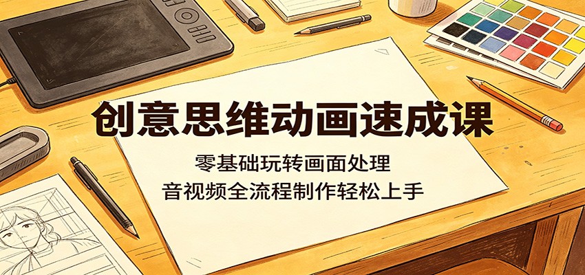 创意思维动画速成课:零基础玩转画面处理,音视频全流程制作轻松上手-独家科技资源网