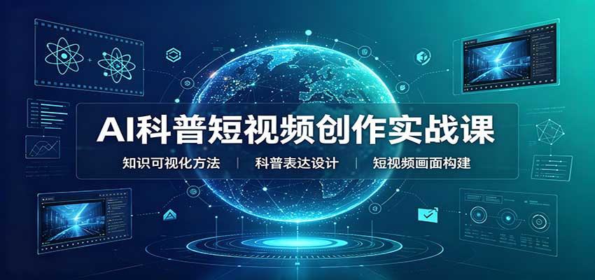 AI科普短视频创作实战课:配套要点文档,文案与视频提示词模板教学-独家科技资源网