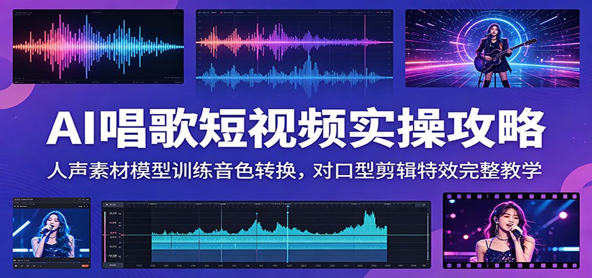 AI唱歌短视频实操攻略:人声素材模型训练音色转换,对口型剪辑特效完整教学-独家科技资源网