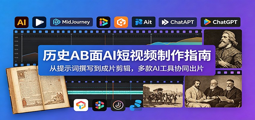 历史AB面AI短视频制作指南:从提示词撰写到成片剪辑,多款AI工具协同出片-独家科技资源网
