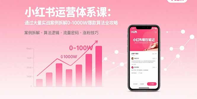 小红书运营体系课：通过大量实战案例拆解0-1000W爆款算法全攻略-独家科技资源网