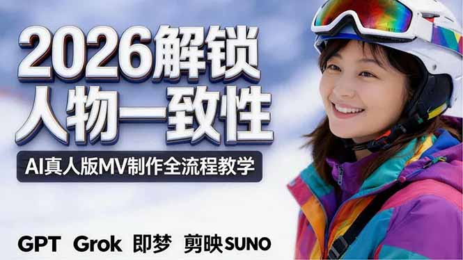 2026独创解锁人物一致性：AI真人版MV制作，不讲空话，不拼概念，全流程实操-独家科技资源网