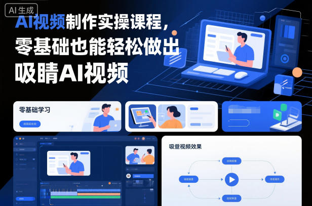AI视频制作实操课程,零基础也能轻松做出吸睛AI视频-独家科技资源网