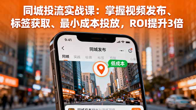同城投流实战课：掌握视频发布、标签获取、最小成本投放，ROI提升3倍-独家科技资源网