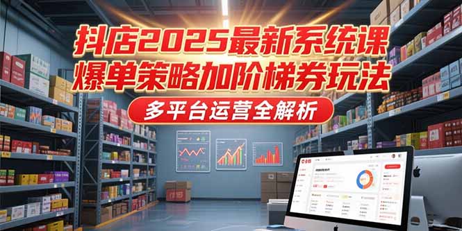 抖店2025最新系统课，爆单策略加阶梯券玩法，多平台运营全解析-独家科技资源网