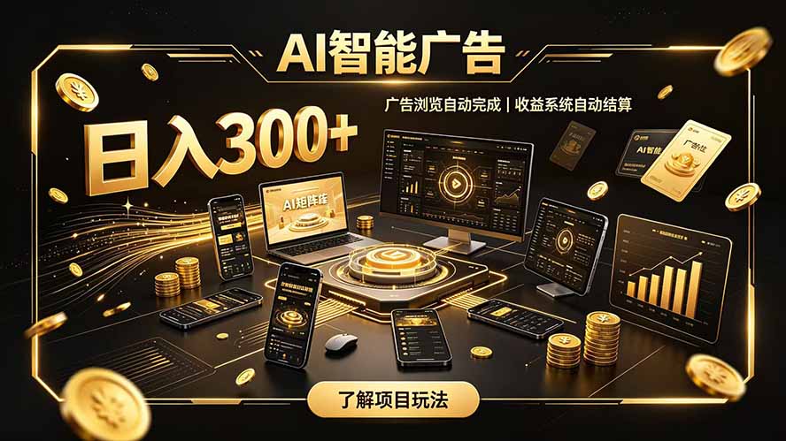 自研 AI 系统｜轻资产起步｜长期稳定收益｜宝妈 上班族轻轻松松日入300+-独家科技资源网