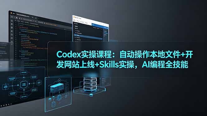 Codex实操课程：自动操作本地文件+开发网站上线+Skills实操，AI编程全技能-独家科技资源网