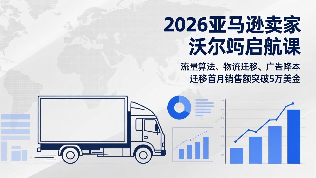 2026亚马逊卖家沃尔玛启航课，流量算法、物流迁移、广告降本，迁移首月销售额突破5万美金-独家科技资源网