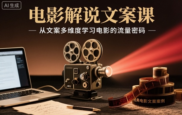 电影解说文案课，从文案多维度学习电影的流量密码-独家科技资源网